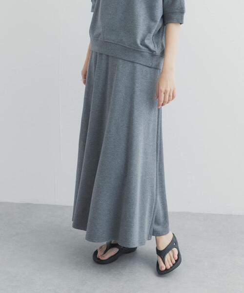 URBAN RESEARCH DOORS(アーバンリサーチドアーズ)の「モダールコットン裏毛イージースカート(スカート・レディース・ブラック/ホワイト系その他・FREE)」の5枚目の写真