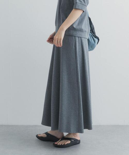 URBAN RESEARCH DOORS(アーバンリサーチドアーズ)の「モダールコットン裏毛イージースカート(スカート・レディース・ブラック/ホワイト系その他・FREE)」の6枚目の写真
