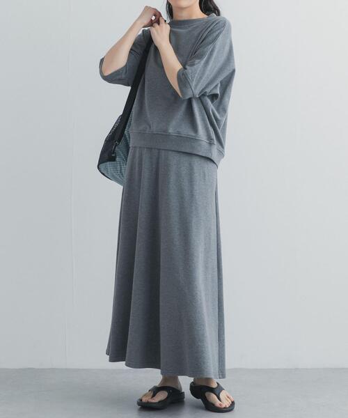 URBAN RESEARCH DOORS(アーバンリサーチドアーズ)の「モダールコットン裏毛イージースカート(スカート・レディース・ブラック/ホワイト系その他・FREE)」の8枚目の写真