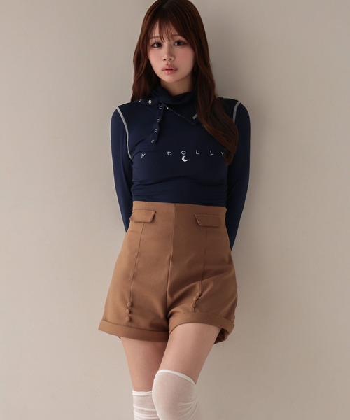 M DOLLY(エムドリー)の「*M DOLLY original* High waist daffy short pants/ハイウエストダフィー ショートパンツ(その他パンツ・レディース・ブラック/ベージュ・M/S)」の8枚目の写真