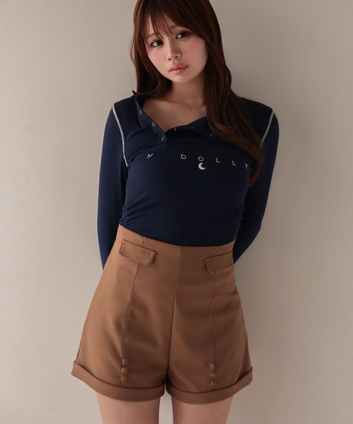 M DOLLY(エムドリー)の「*M DOLLY original* High waist daffy short pants/ハイウエストダフィー ショートパンツ(その他パンツ・レディース・ブラック/ベージュ・M/S)」の11枚目の写真