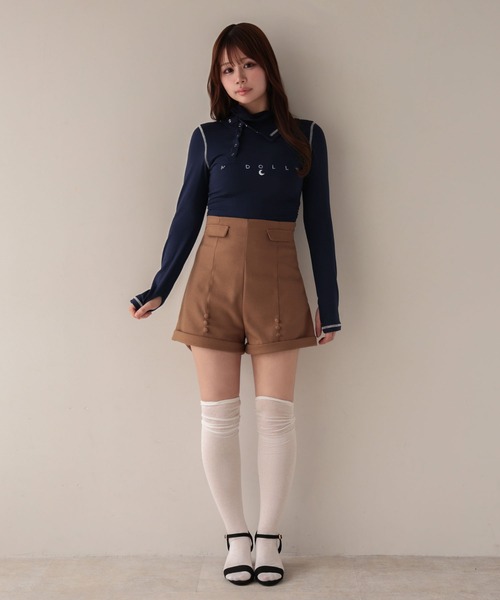 M DOLLY(エムドリー)の「*M DOLLY original* High waist daffy short pants/ハイウエストダフィー ショートパンツ(その他パンツ・レディース・ブラック/ベージュ・M/S)」の15枚目の写真