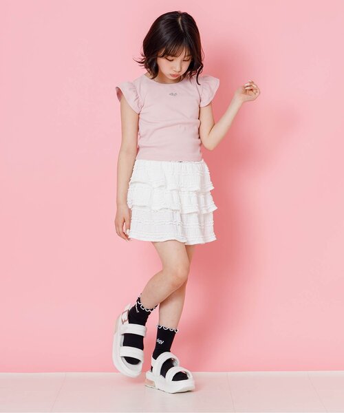 algy(アルジー)の「フリフリスカパン(スカート・キッズ・オフホワイト/ブラック・130/140/150/160)」の10枚目の写真