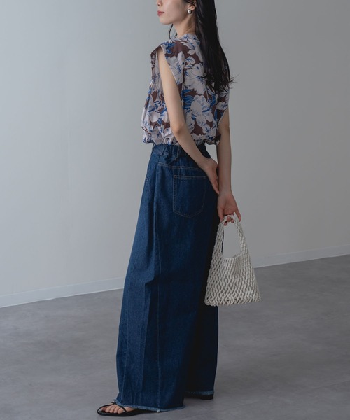 ANNA LUNA(アンナルナ)の「【ANNA LUNA】フラワー プリント が目を惹く フレンチスリーブ ブラウス ノースリーブ 袖なし(シャツ/ブラウス・レディース・ブラウン/ネイビー・MEDIUM)」の12枚目の写真