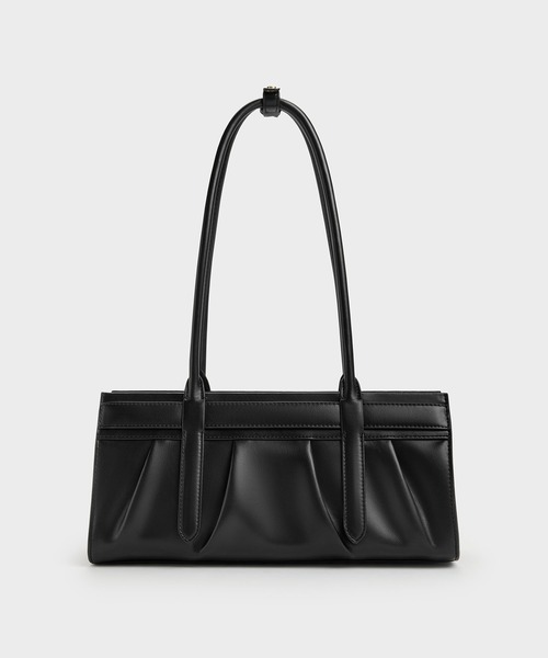 CHARLES & KEITH(チャールズ & キース)の「Isolde イゾルデ ベルト ルーシュド ショルダーバッグ(トートバッグ・レディース・チョコ/ブラック・M)」の4枚目の写真