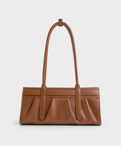 CHARLES & KEITH(チャールズ & キース)の「Isolde イゾルデ ベルト ルーシュド ショルダーバッグ(トートバッグ・レディース・チョコ/ブラック・M)」の8枚目の写真