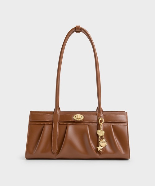 CHARLES & KEITH(チャールズ & キース)の「Isolde イゾルデ ベルト ルーシュド ショルダーバッグ(トートバッグ・レディース・チョコ/ブラック・M)」の13枚目の写真