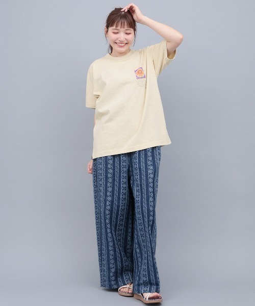 チチカカ（チチカカ）の「go slow caravan フラワーキャットリンガーTシャツ（Tシャツ/カットソー・レディース・パープル/イエロー・LARGE/MEDIUM）」の8枚目の写真