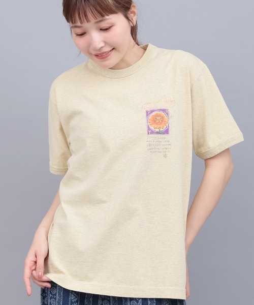 チチカカ（チチカカ）の「go slow caravan フラワーキャットリンガーTシャツ（Tシャツ/カットソー・レディース・パープル/イエロー・LARGE/MEDIUM）」の9枚目の写真