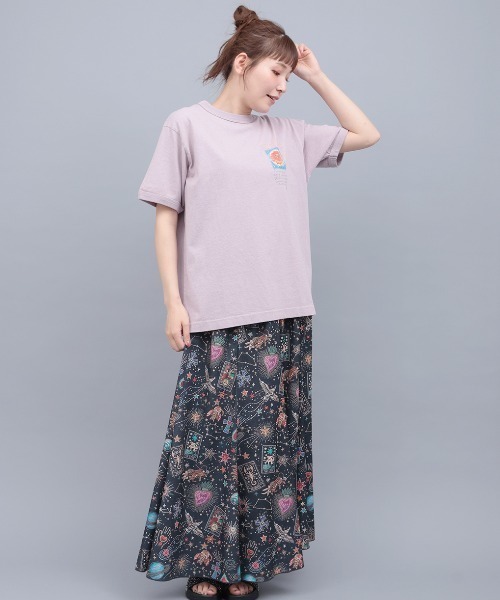 チチカカ（チチカカ）の「go slow caravan フラワーキャットリンガーTシャツ（Tシャツ/カットソー・レディース・パープル/イエロー・LARGE/MEDIUM）」の6枚目の写真
