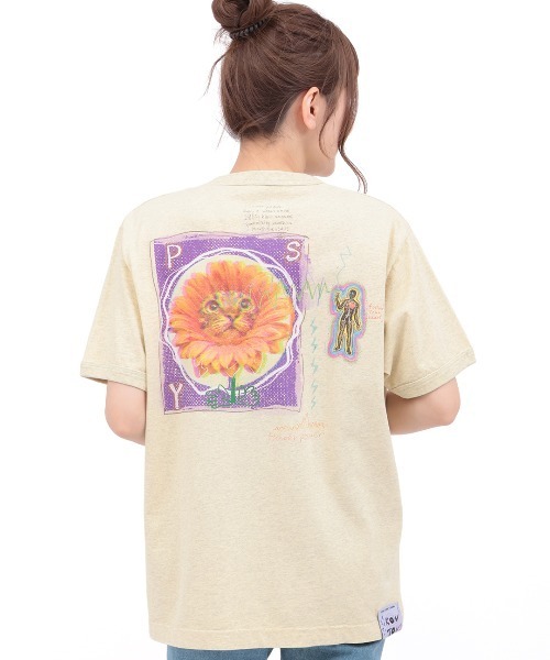 チチカカ（チチカカ）の「go slow caravan フラワーキャットリンガーTシャツ（Tシャツ/カットソー・レディース・パープル/イエロー・LARGE/MEDIUM）」の11枚目の写真