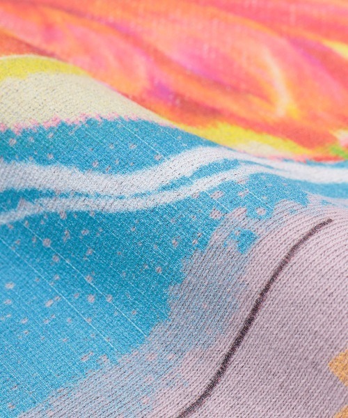 チチカカ（チチカカ）の「go slow caravan フラワーキャットリンガーTシャツ（Tシャツ/カットソー・レディース・パープル/イエロー・LARGE/MEDIUM）」の3枚目の写真