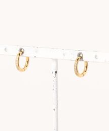 【汗や水に強い】〈ステンレス〉ビジューフープピアス