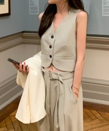 ベストワイドパンツセットアップ