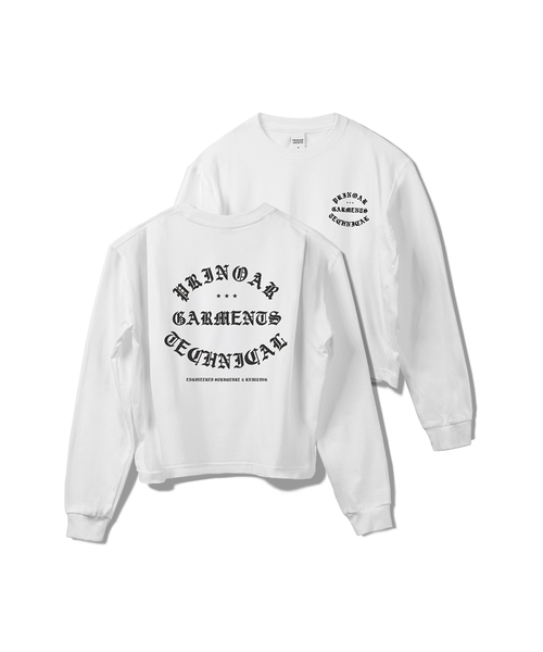 PRINOAR(プリノア)の「ガーメンツ セミクロップ 長袖Tシャツ - ホワイト(Tシャツ/カットソー・レディース・ホワイト・SMALL/MEDIUM/LARGE)」の1枚目の写真