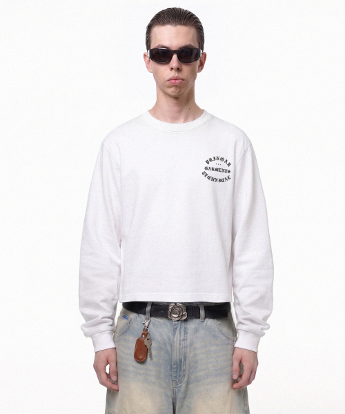 PRINOAR(プリノア)の「ガーメンツ セミクロップ 長袖Tシャツ - ホワイト(Tシャツ/カットソー・レディース・ホワイト・SMALL/MEDIUM/LARGE)」の14枚目の写真
