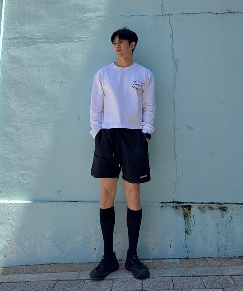 PRINOAR(プリノア)の「ガーメンツ セミクロップ 長袖Tシャツ - ホワイト(Tシャツ/カットソー・レディース・ホワイト・SMALL/MEDIUM/LARGE)」の4枚目の写真
