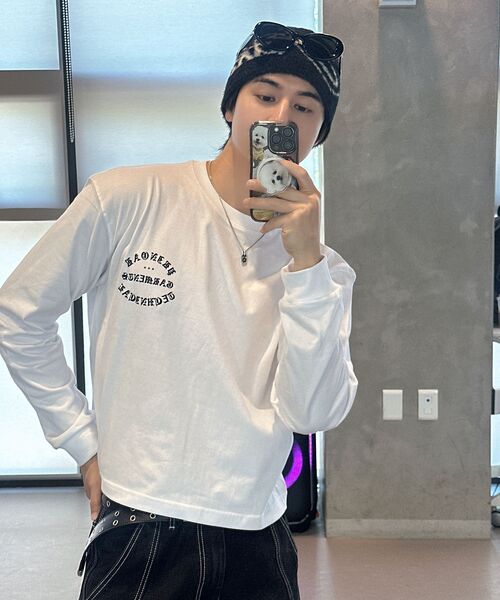 PRINOAR(プリノア)の「ガーメンツ セミクロップ 長袖Tシャツ - ホワイト(Tシャツ/カットソー・レディース・ホワイト・SMALL/MEDIUM/LARGE)」の2枚目の写真