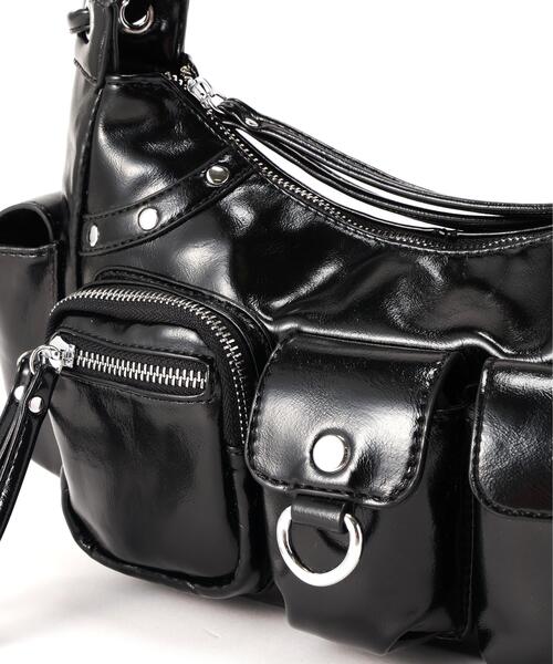 SIS(エスアイエス)の「SIS/エスアイエス/PU Leather Shoulder Bag(ショルダーバッグ・レディース・ブラック・F)」の8枚目の写真