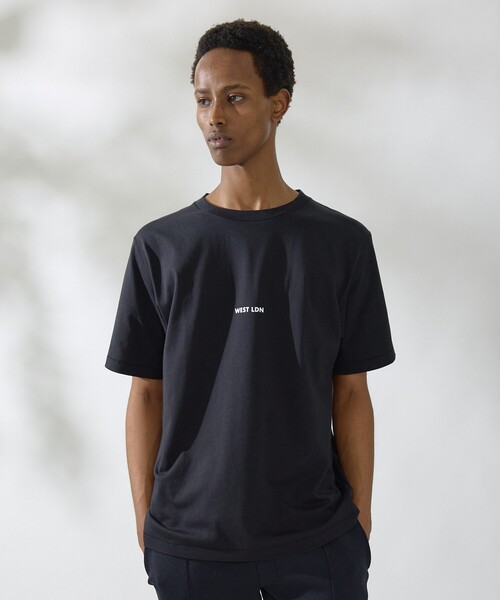 DESIGNWORKS(デザインワークス)の「ロゴプリント クルーネック Tシャツ -WEST LDN-(Tシャツ/カットソー・メンズ・ホワイト/ブラック・50/46/48)」の6枚目の写真