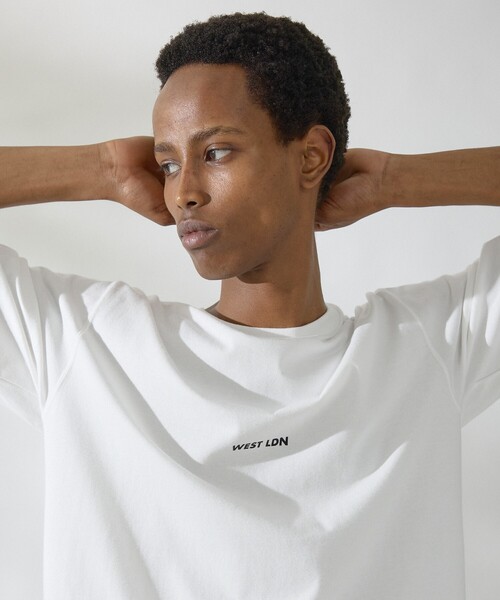 DESIGNWORKS(デザインワークス)の「ロゴプリント クルーネック Tシャツ -WEST LDN-(Tシャツ/カットソー・メンズ・ホワイト/ブラック・50/46/48)」の20枚目の写真