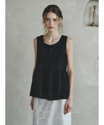 ARENA flare sleeveless blouse_BLACK