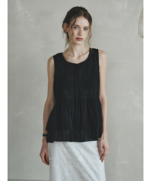 LENINA(レニーナ)の「ARENA flare sleeveless blouse_BLACK(シャツ/ブラウス・レディース・ブラック・FREE)」の2枚目の写真