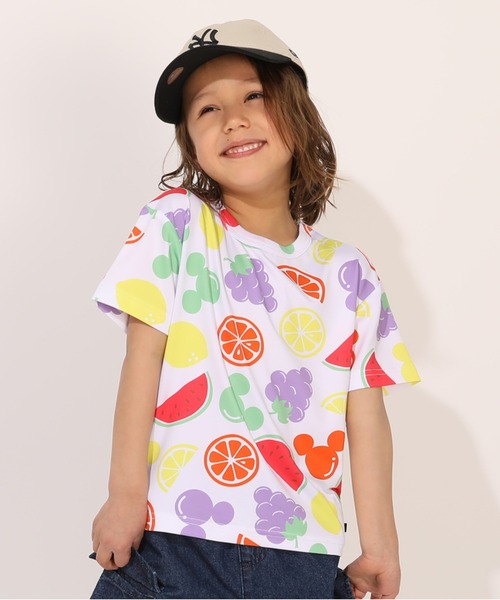 セール】【接触冷感】ディズニー フルーツ総柄Tシャツ 1713K（Tシャツ