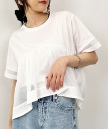 LUGIVA | メッシュ切り替えTシャツ(Tシャツ/カットソー)