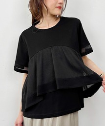 LUGIVA | メッシュ切り替えTシャツ(Tシャツ/カットソー)