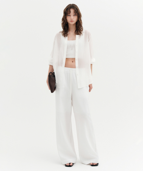 LOOKAST(ルックキャスト)の「ソニアクリースドバンディングパンツ_ホワイト / SONIA CREASED BANDING PANTS_WHITE(その他パンツ・レディース・ホワイト・SMALL/MEDIUM)」の2枚目の写真