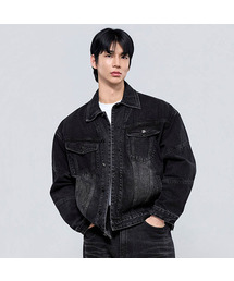 PHYSICAL GARMENTS（フィジカルガーメンツ）の「P2603 ウォッシュドブラックオーバーサイズデニムジャケット [黒青]（その他アウター）」