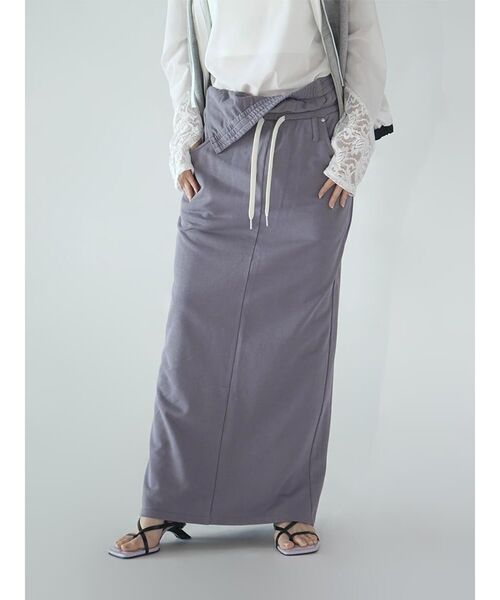 :ETHROF(イーサオブ)の「TURNED WAIST SWEAT SKIRT(スカート・レディース・ネイビー/グレー・MEDIUM)」の3枚目の写真