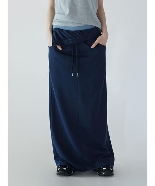 :ETHROF(イーサオブ)の「TURNED WAIST SWEAT SKIRT(スカート・レディース・ネイビー/グレー・MEDIUM)」の9枚目の写真