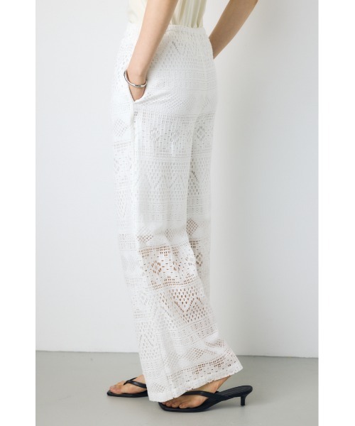 AZUL by moussy(アズールバイマウジー)の「【身長/骨格別着用画像あり】レースワイドパンツ(スラックス・レディース・ブラウン/オフホワイト/ブラック・MEDIUM/SMALL)」の16枚目の写真