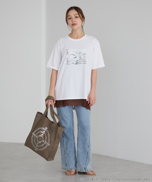 earth music&ecology（アースミュージックアンドエコロジー）の「進撃の巨人　３重の壁　トートバッグ（トートバッグ・レディース・ブラウン・FREE）」の19枚目の写真
