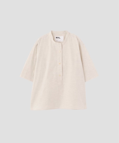 MHL.(エムエイチエル)の「HIGHCOUNT TOP DYED COTTON(シャツ/ブラウス・レディース・アイボリー/ブルー・2/1)」の3枚目の写真
