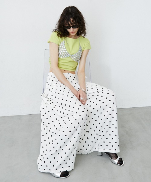 uyu.(ウユ)の「Dot Wide Easy Pants/ドット柄ワイドイージーパンツ(その他パンツ・レディース・ブラック/ホワイト・LARGE/MEDIUM/SMALL)」の14枚目の写真