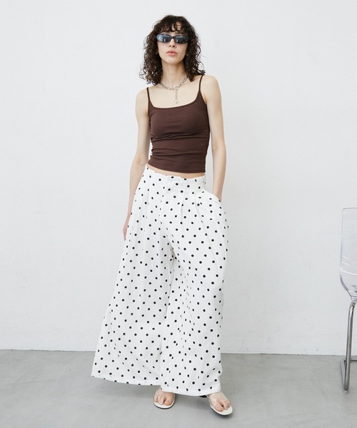 uyu.(ウユ)の「Dot Wide Easy Pants/ドット柄ワイドイージーパンツ(その他パンツ・レディース・ブラック/ホワイト・LARGE/MEDIUM/SMALL)」の5枚目の写真