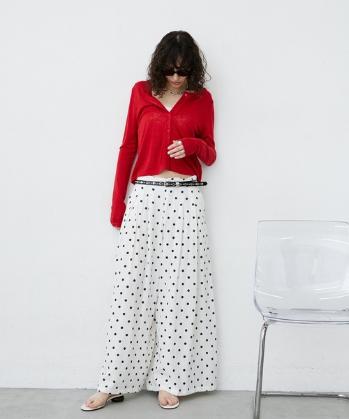 uyu.(ウユ)の「Dot Wide Easy Pants/ドット柄ワイドイージーパンツ(その他パンツ・レディース・ブラック/ホワイト・LARGE/MEDIUM/SMALL)」の9枚目の写真