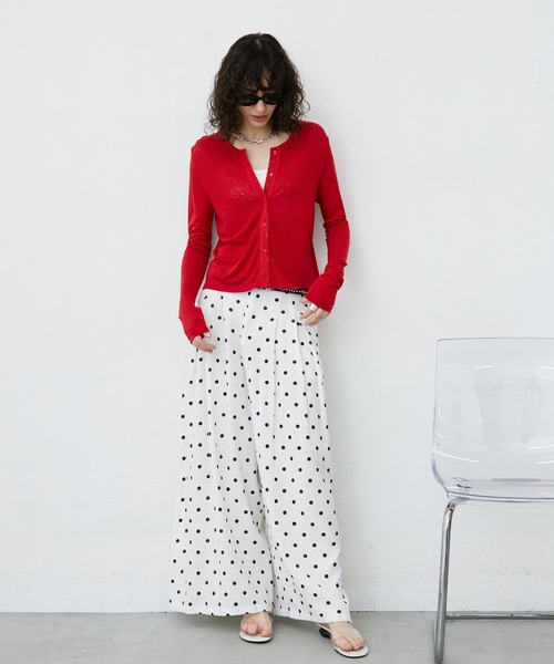 uyu.(ウユ)の「Dot Wide Easy Pants/ドット柄ワイドイージーパンツ(その他パンツ・レディース・ブラック/ホワイト・LARGE/MEDIUM/SMALL)」の10枚目の写真