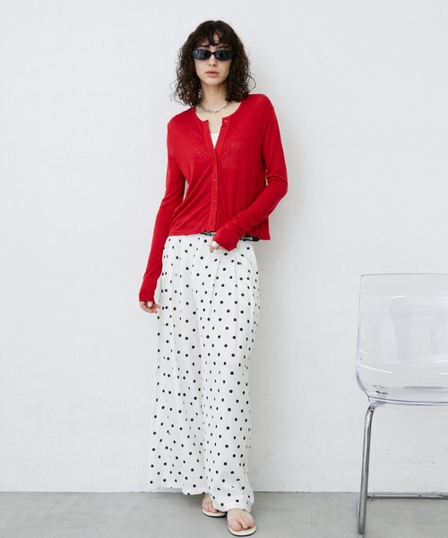 uyu.(ウユ)の「Dot Wide Easy Pants/ドット柄ワイドイージーパンツ(その他パンツ・レディース・ブラック/ホワイト・LARGE/MEDIUM/SMALL)」の3枚目の写真