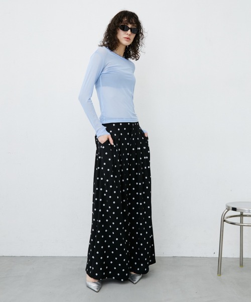 uyu.(ウユ)の「Dot Wide Easy Pants/ドット柄ワイドイージーパンツ(その他パンツ・レディース・ブラック/ホワイト・LARGE/MEDIUM/SMALL)」の17枚目の写真