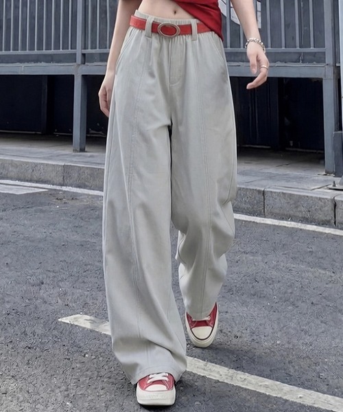 yuue' ( wear )(ユーイ)の「タックカーブワイドパンツ(その他パンツ・レディース・ブラック/ベージュ/ライトグレー・M/L/S)」の3枚目の写真