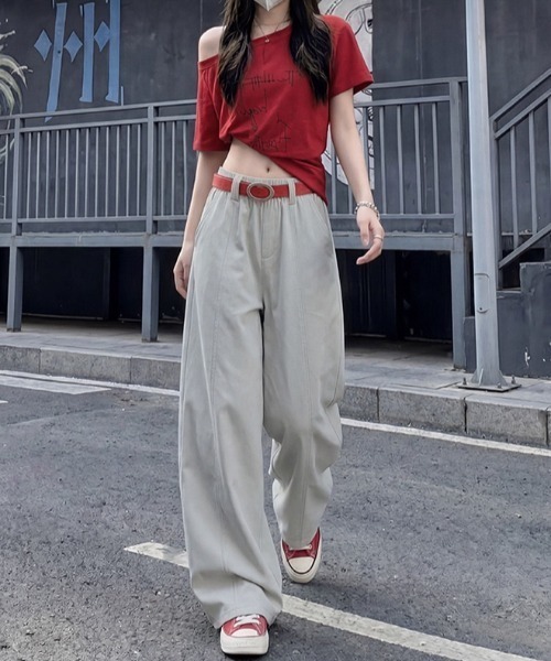 yuue' ( wear )(ユーイ)の「タックカーブワイドパンツ(その他パンツ・レディース・ブラック/ベージュ/ライトグレー・M/L/S)」の10枚目の写真