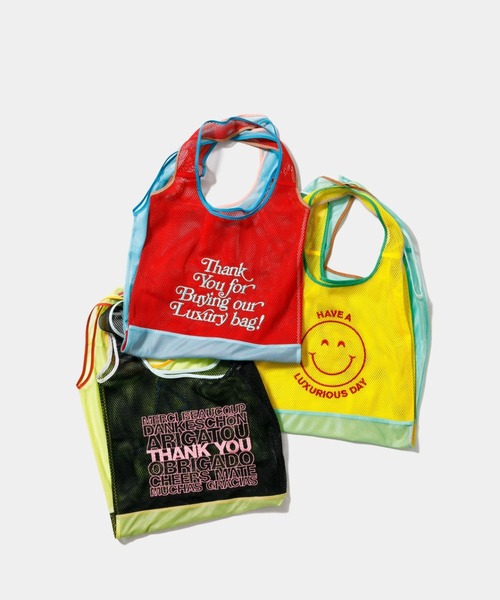 beautiful people(ビューティフルピープル)の「flip gratitude mesh marche bag(トートバッグ・レディース・レッド/ブラック/イエロー・FREE)」の7枚目の写真