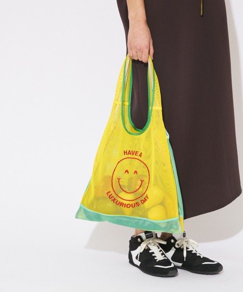 beautiful people(ビューティフルピープル)の「flip gratitude mesh marche bag(トートバッグ・レディース・レッド/ブラック/イエロー・FREE)」の8枚目の写真