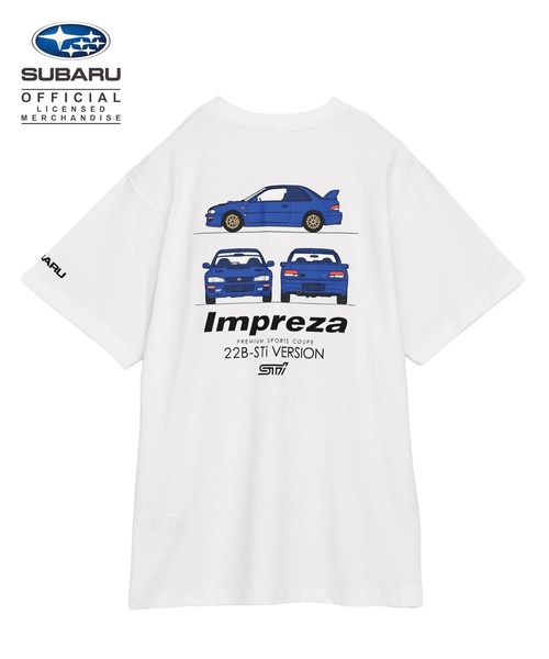 RUGGEDWORKS(ラゲッドワークス)の「SUBARU スバル インプレッサ 22B-STi VERSION 半袖 Tシャツ(Tシャツ/カットソー・メンズ・ホワイト/ブラック・LL/L/M)」の1枚目の写真