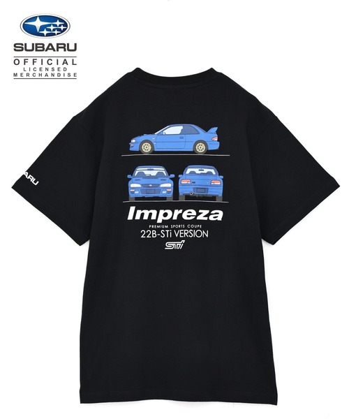 RUGGEDWORKS(ラゲッドワークス)の「SUBARU スバル インプレッサ 22B-STi VERSION 半袖 Tシャツ(Tシャツ/カットソー・メンズ・ホワイト/ブラック・LL/L/M)」の2枚目の写真