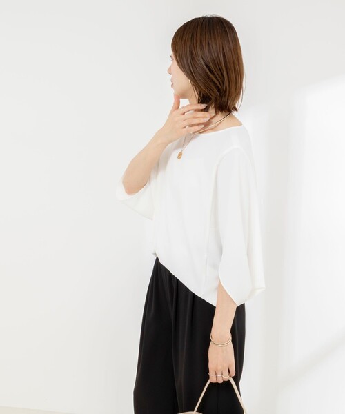 NOLLEY’S(ノーリーズ)の「【WEB限定】ウォッシャブルジョーゼットコクーンブラウス(シャツ/ブラウス・レディース・チャコールグレー/ホワイト/ブラック・38)」の21枚目の写真
